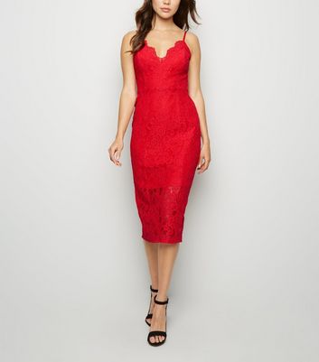 new look red lace dress