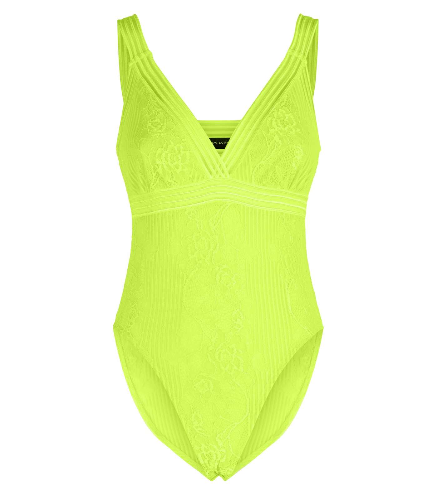 Yellow Neon Lace Strappy Bodysuit  Image 4