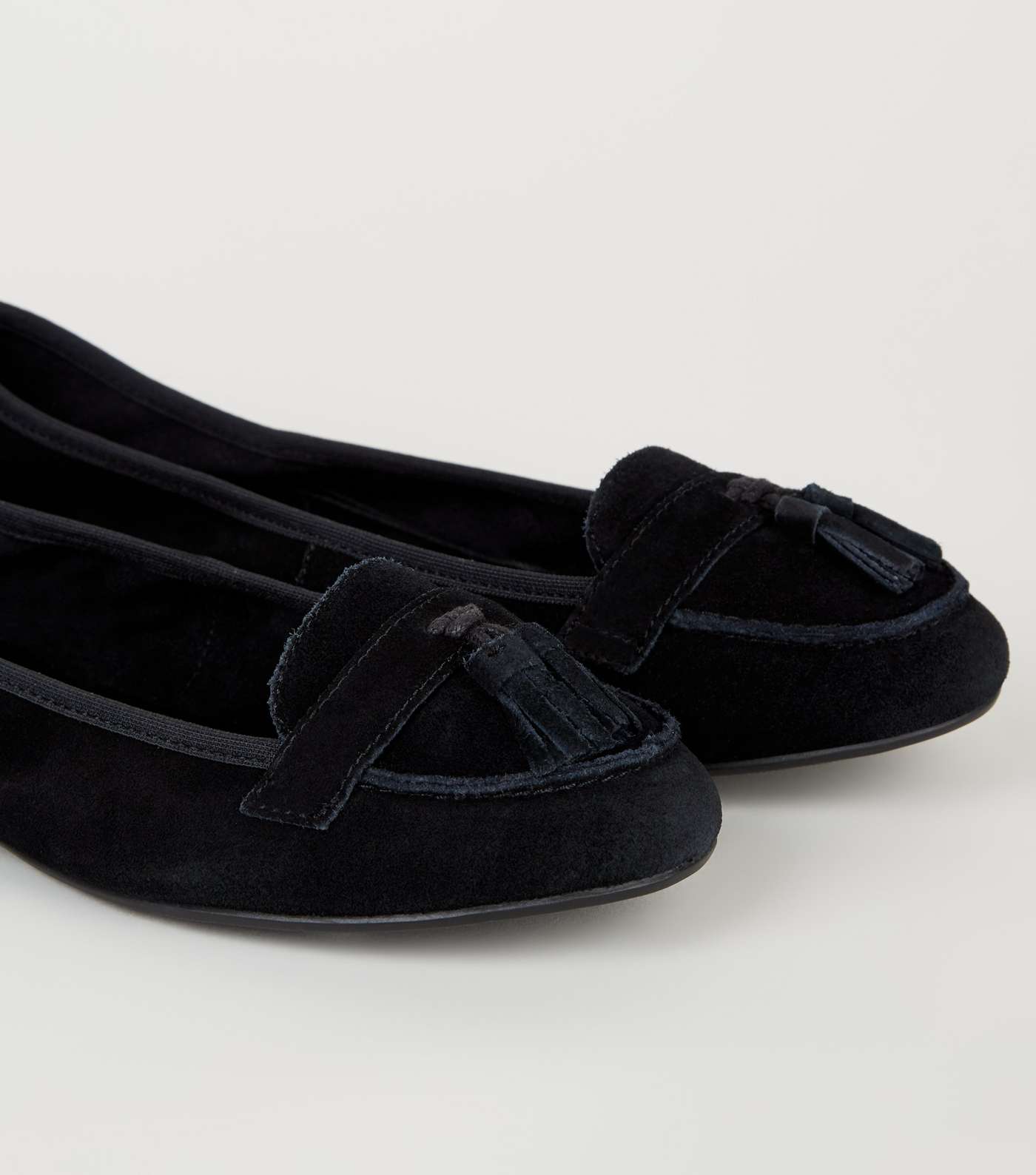 Wide Fit Black Suede Elasticated Loafers Image 3