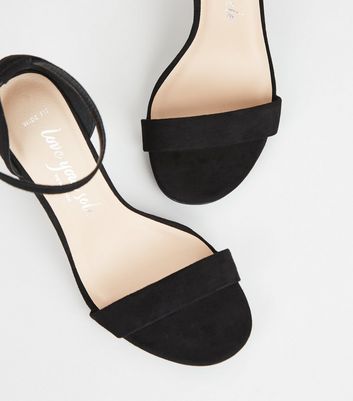 wide black heels