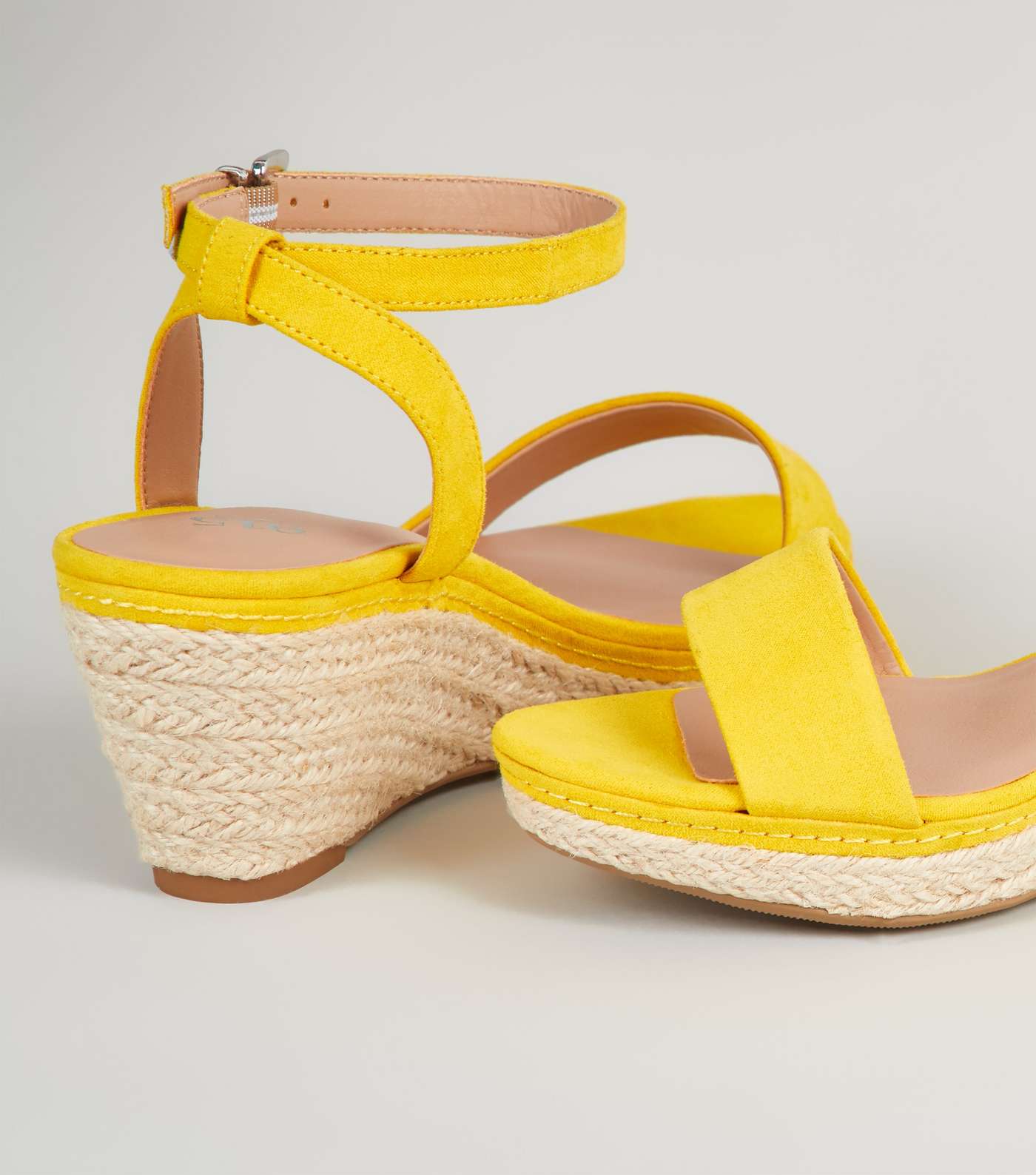 Girls Yellow Suedette Espadrille Wedges Image 3