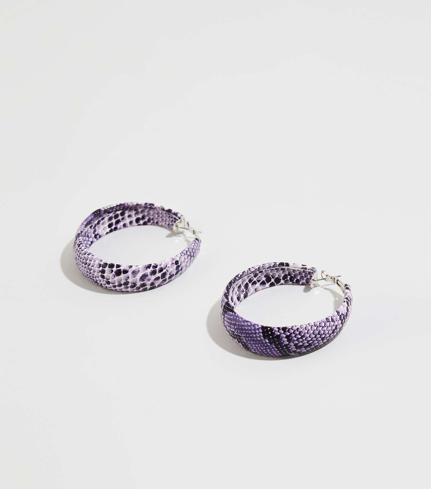 Lilac Snake Print Hoop Earrings