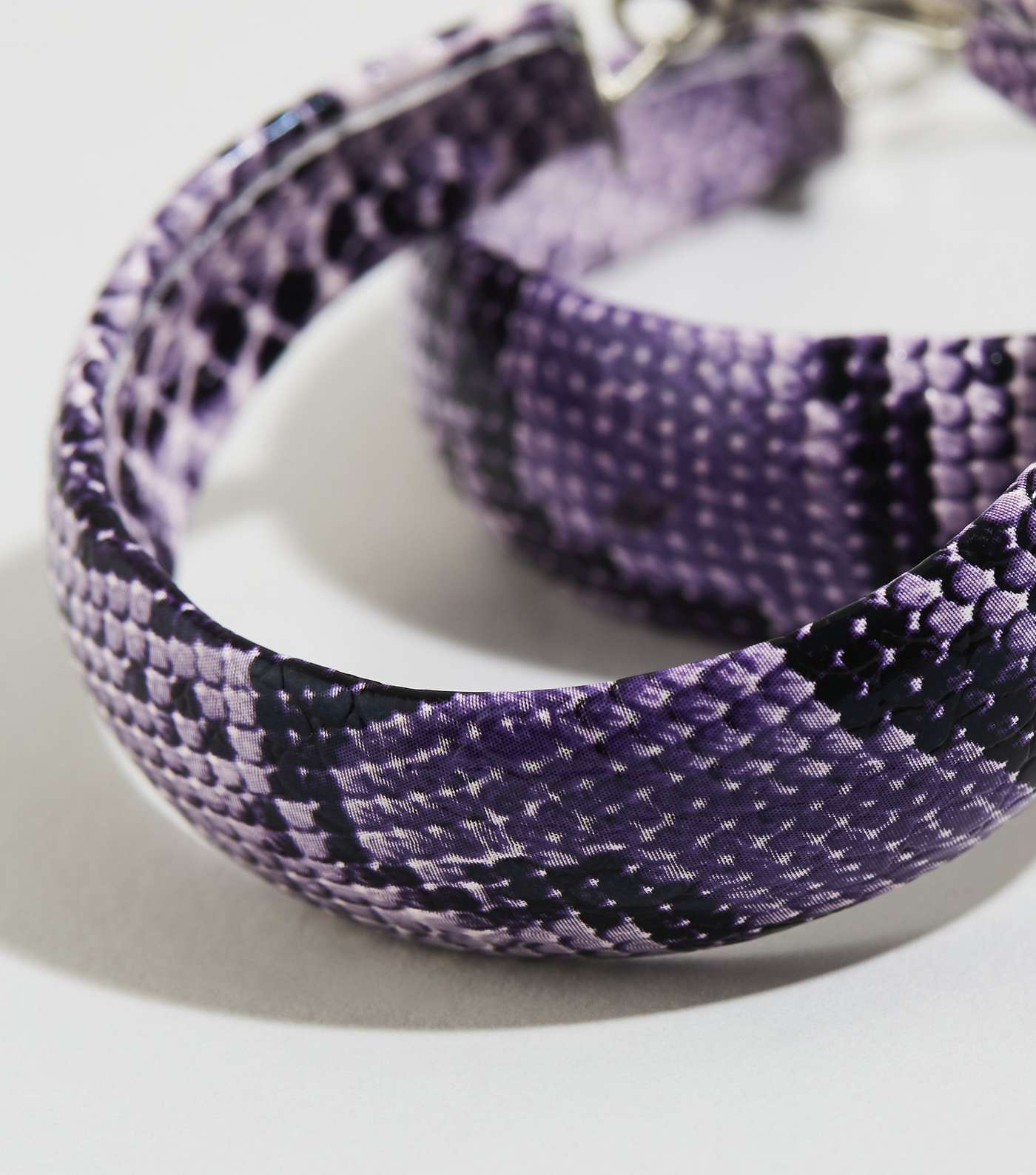Lilac Snake Print Hoop Earrings Image 3