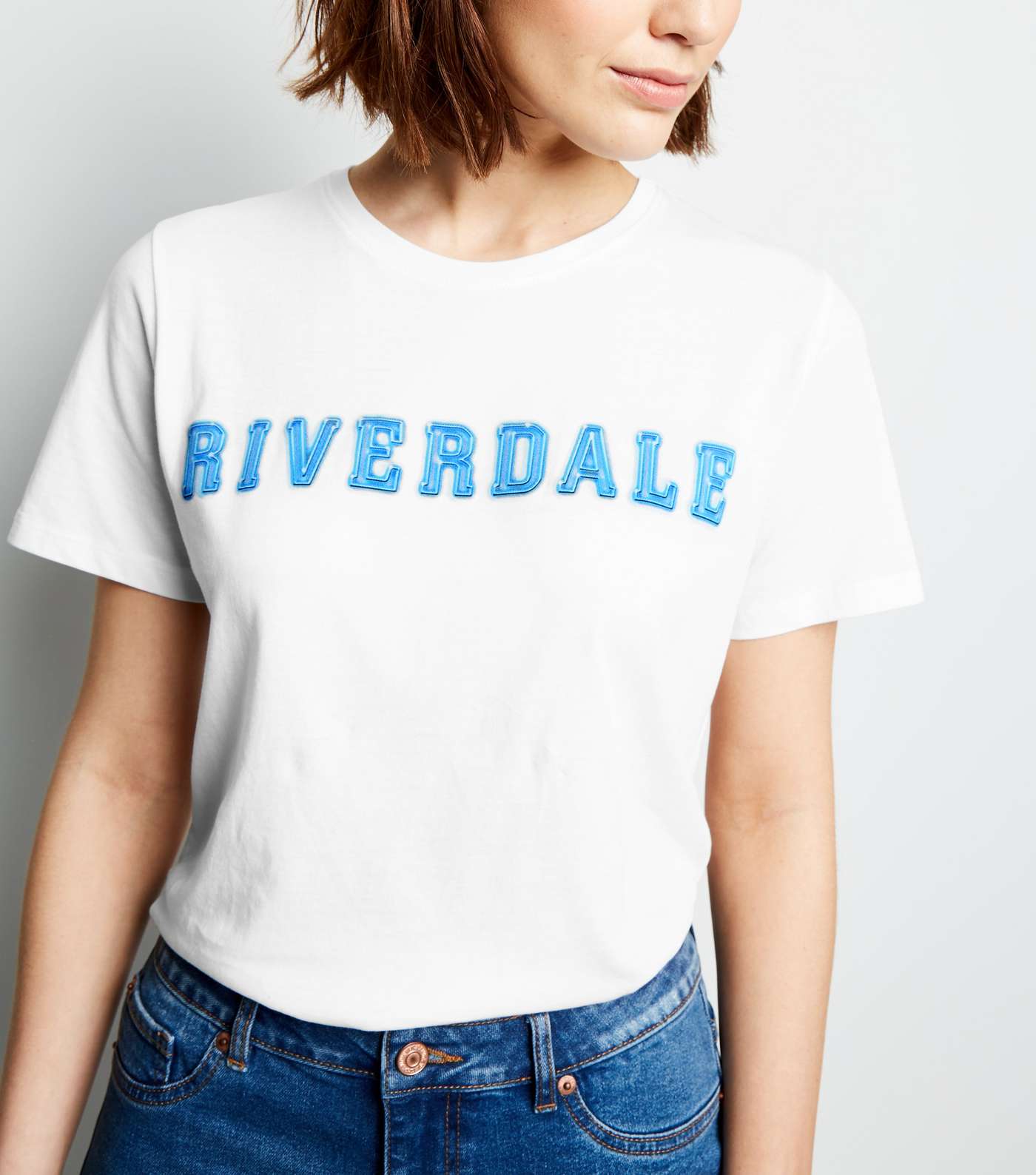 White Riverdale Logo Cotton T-Shirt