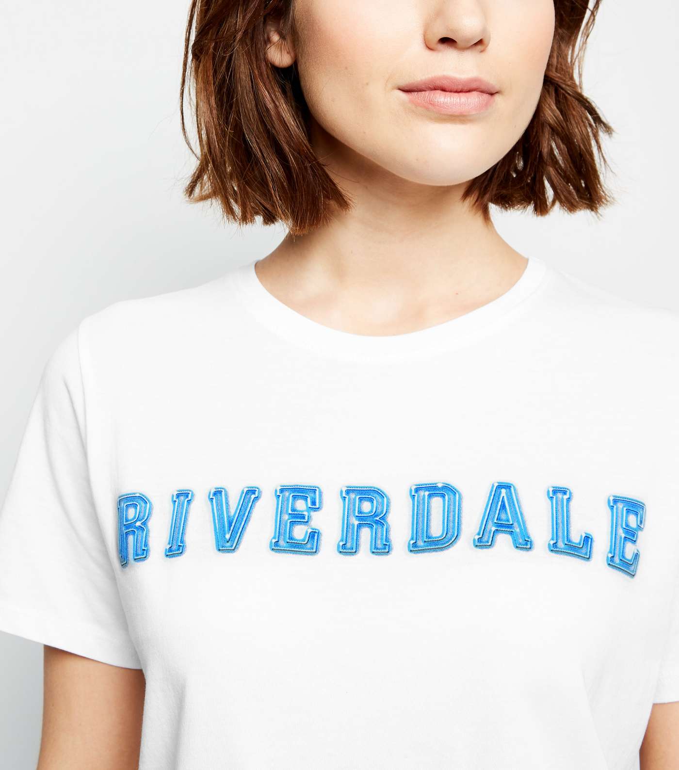 White Riverdale Logo Cotton T-Shirt Image 3