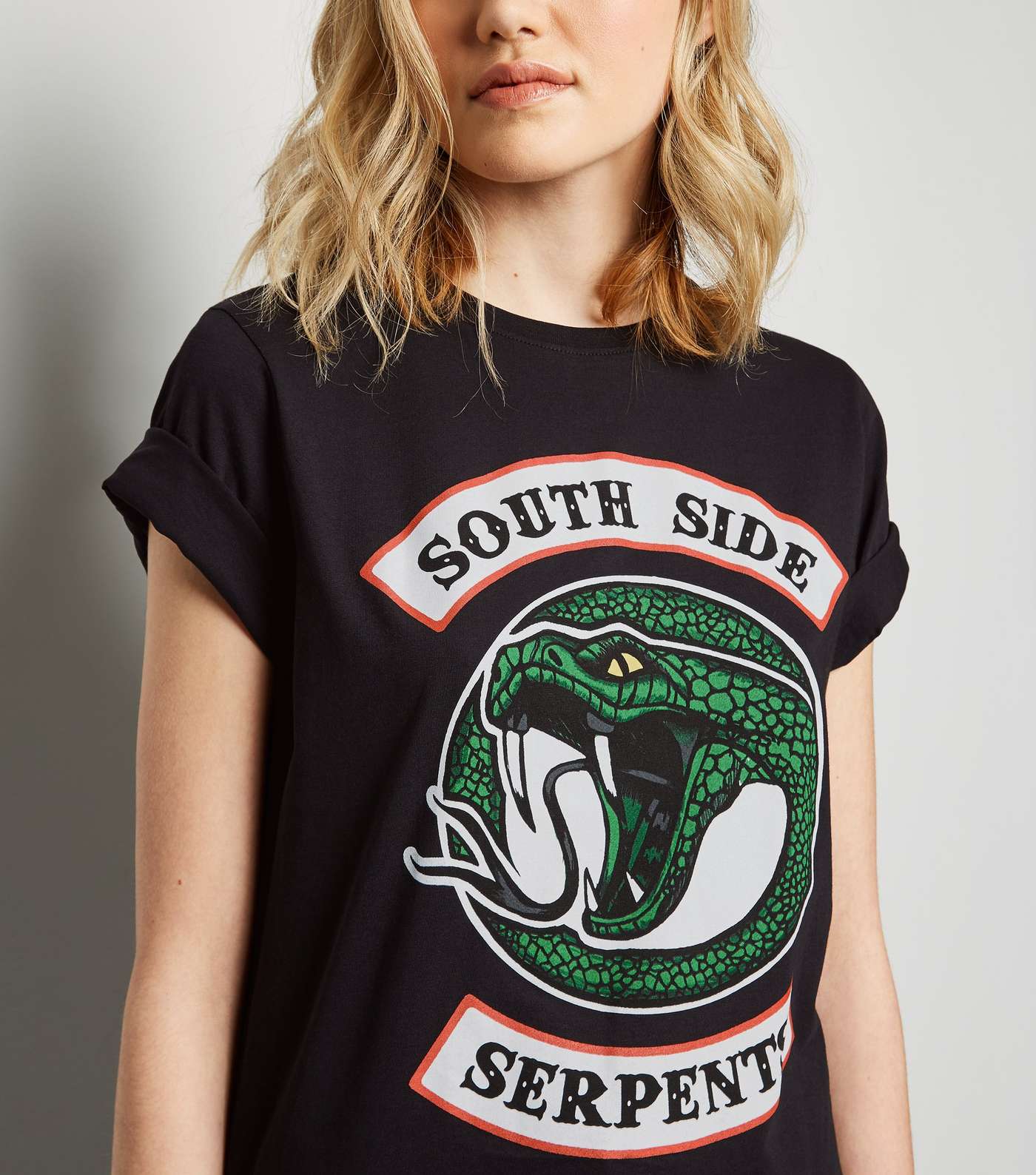 Black Riverdale South Side Slogan T-Shirt  Image 5