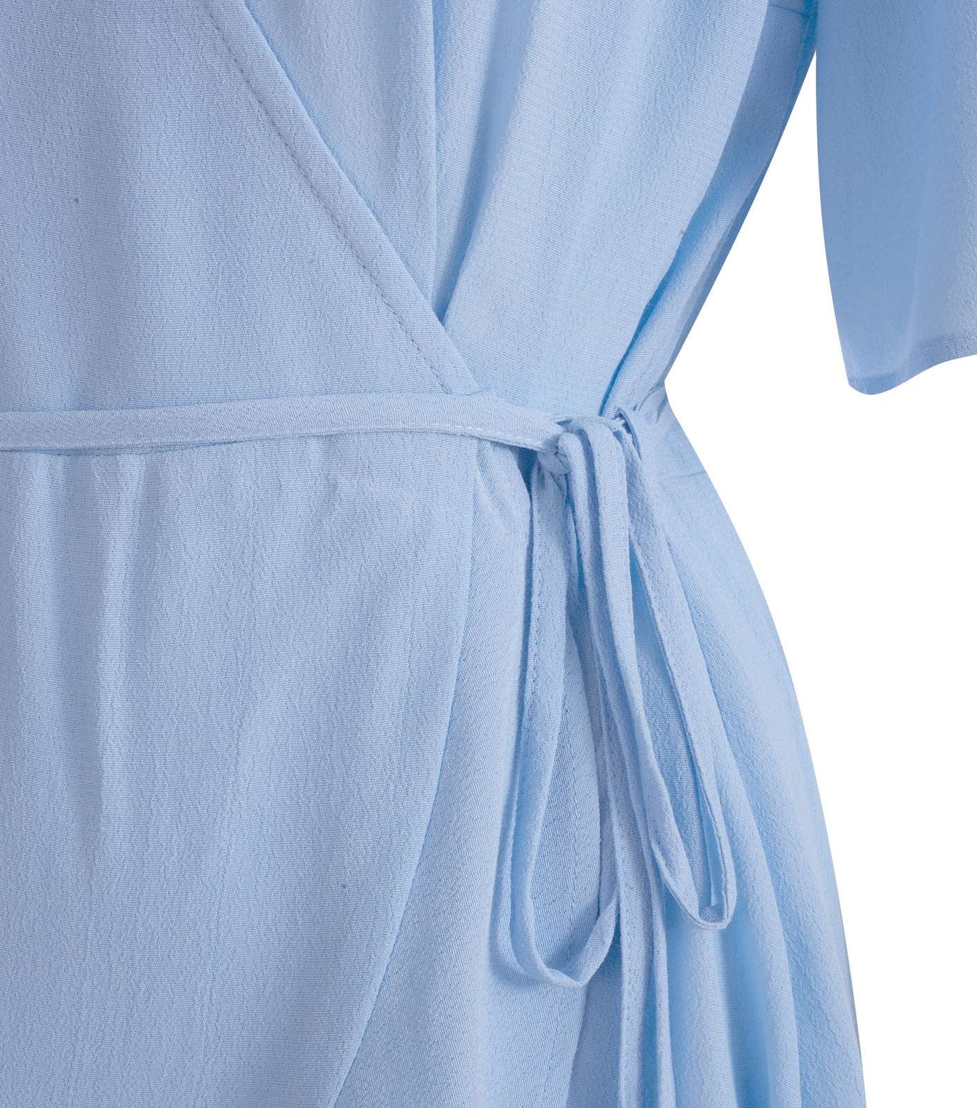 Blue Frill Hem Wrap Mini Dress Image 3