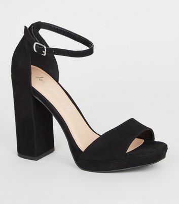 black platform heels new look