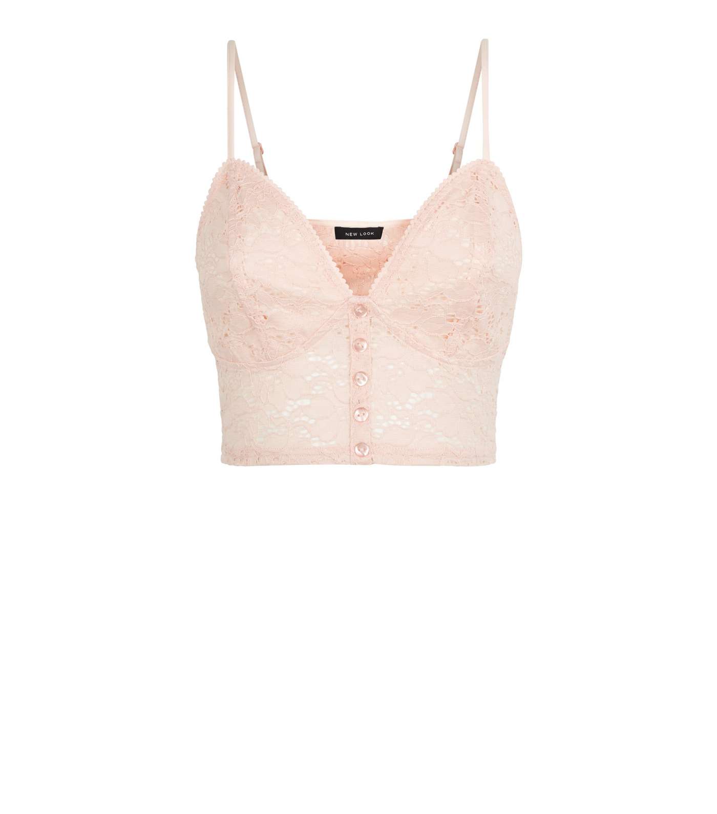 Pink Lace Button Front Bralette  Image 4