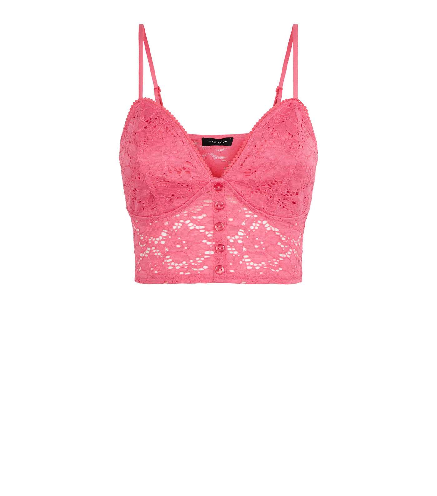 Mid Pink Lace Button Front Bralette  Image 4
