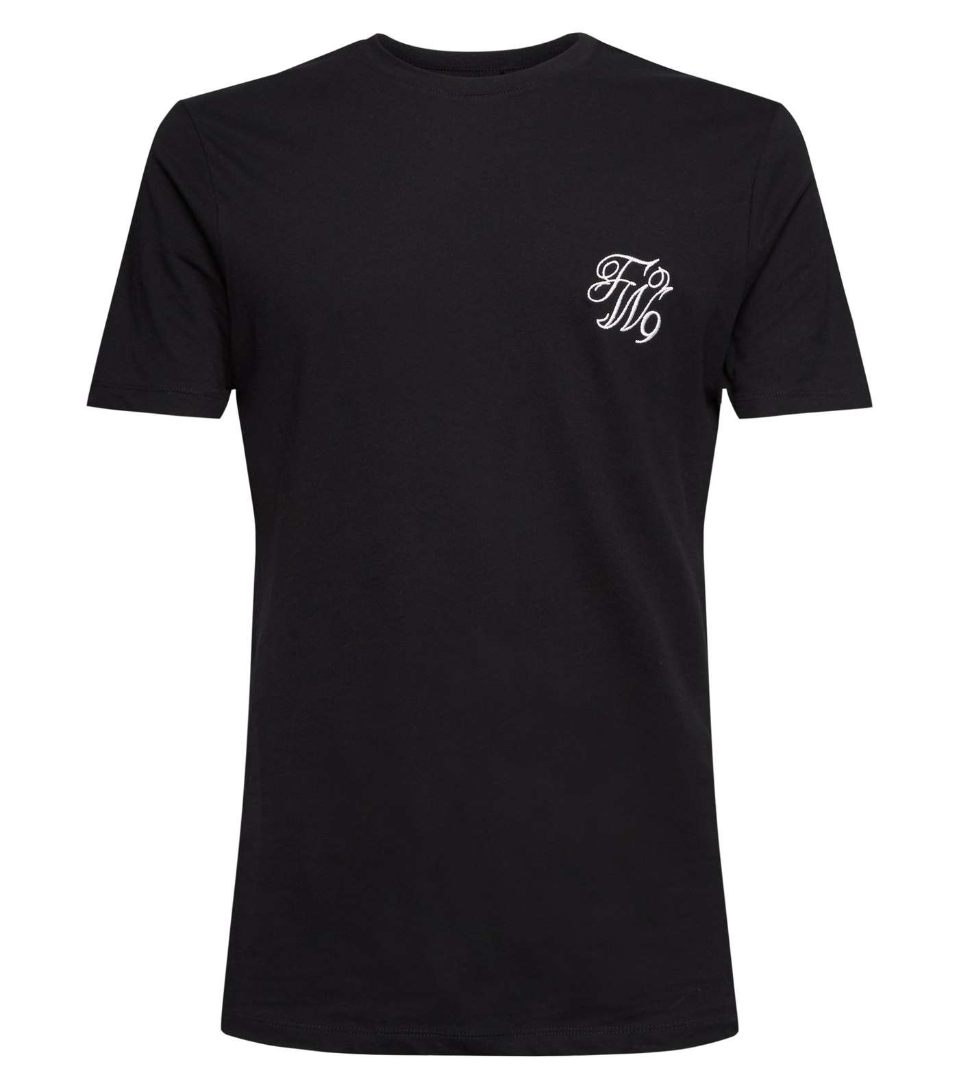 Black TW9 Embroidered Muscle Fit T-Shirt Image 4
