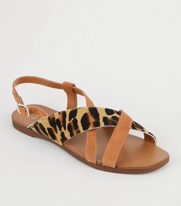 Fit Brides Imprimé En À Sandales Ocre Léopard Wide De Cuir Ajouter La Supprimer Wishlist EHWD29YI