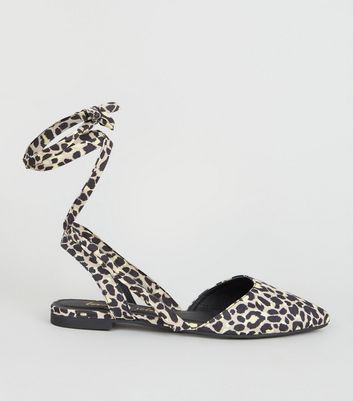 leopard tie sandals