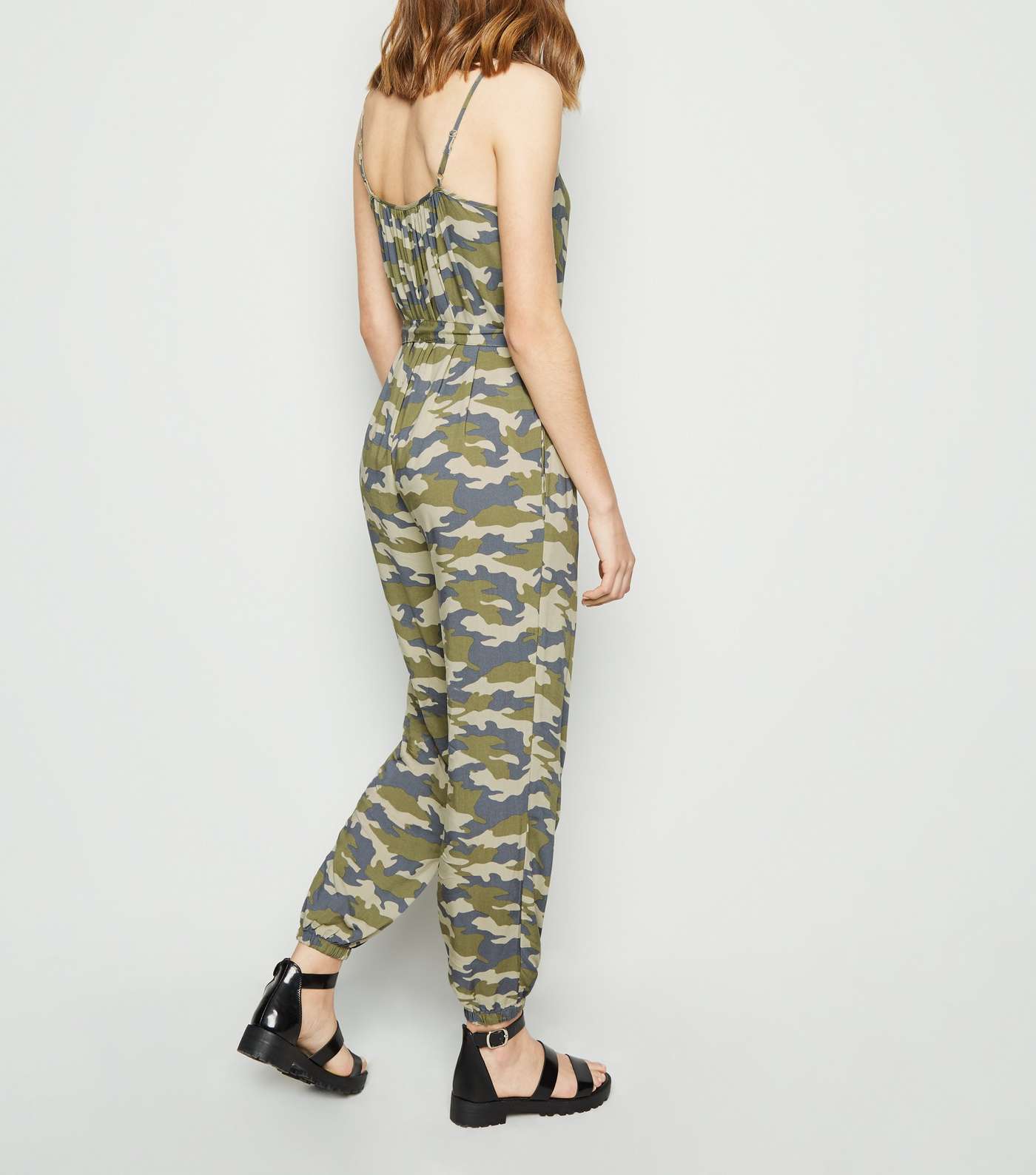 Green Camo Strappy Jumpsuit Image 2