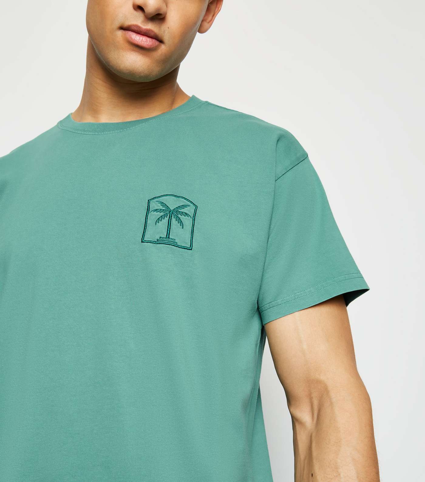 Green Washed Palm Logo T-Shirt Image 5