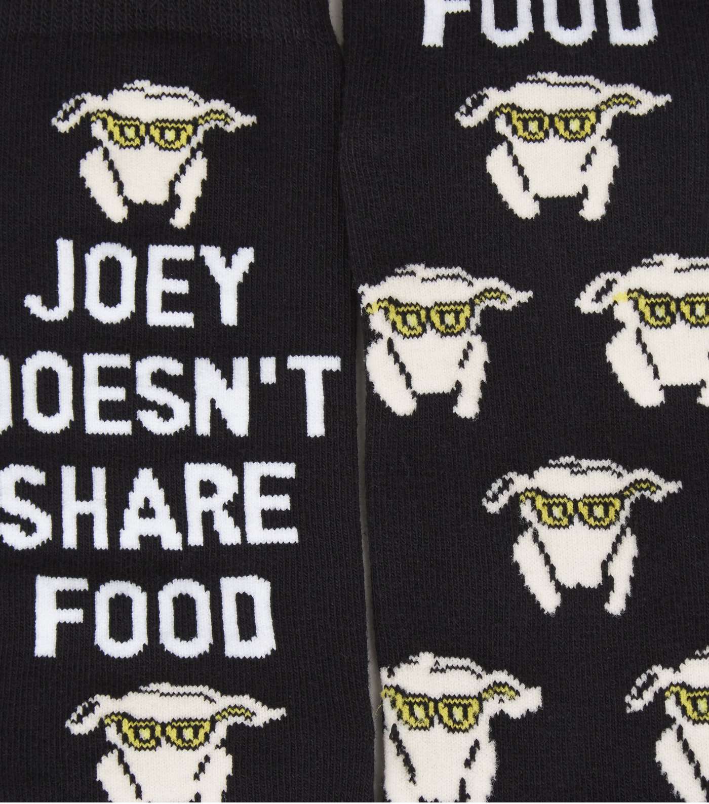 Black Friends Joey Slogan Socks Image 3