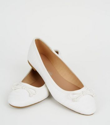 new look white ballet pumps