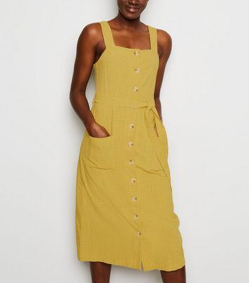 new look yellow check dress