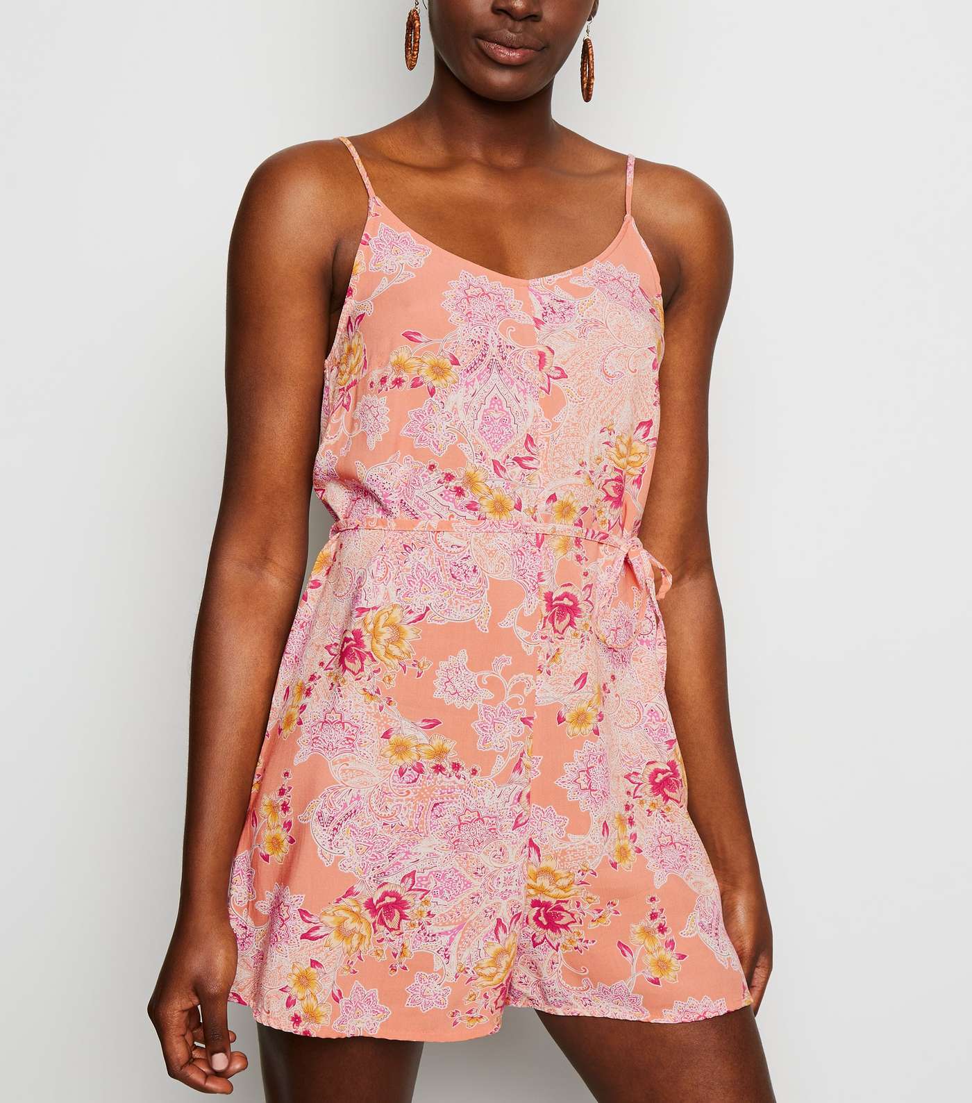 Pink Floral Paisley Playsuit