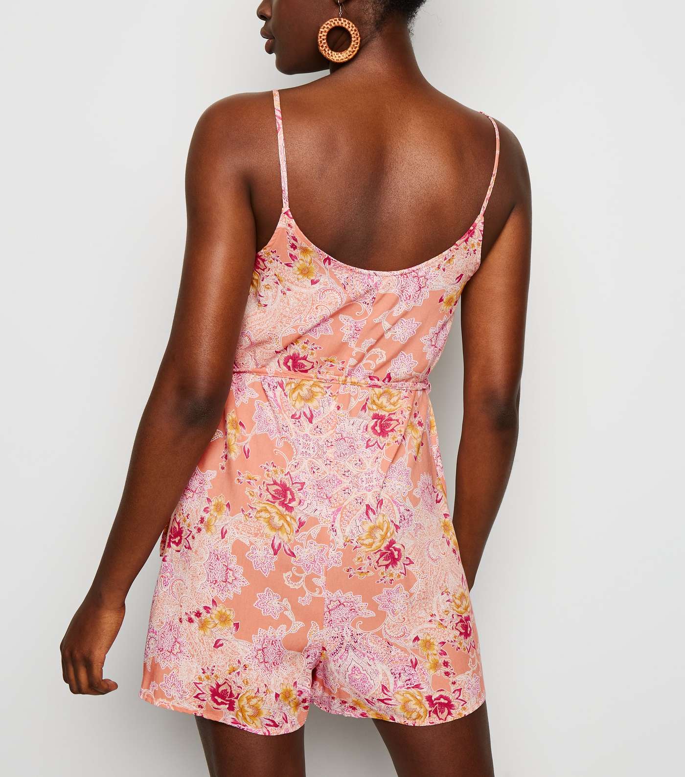 Pink Floral Paisley Playsuit Image 3