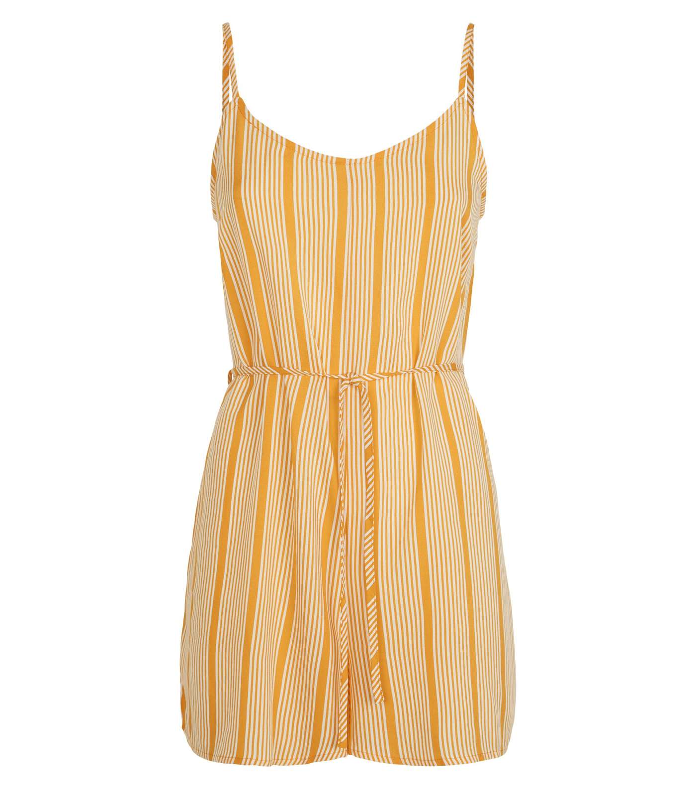 Yellow Stripe Belted Playsuit Image 4