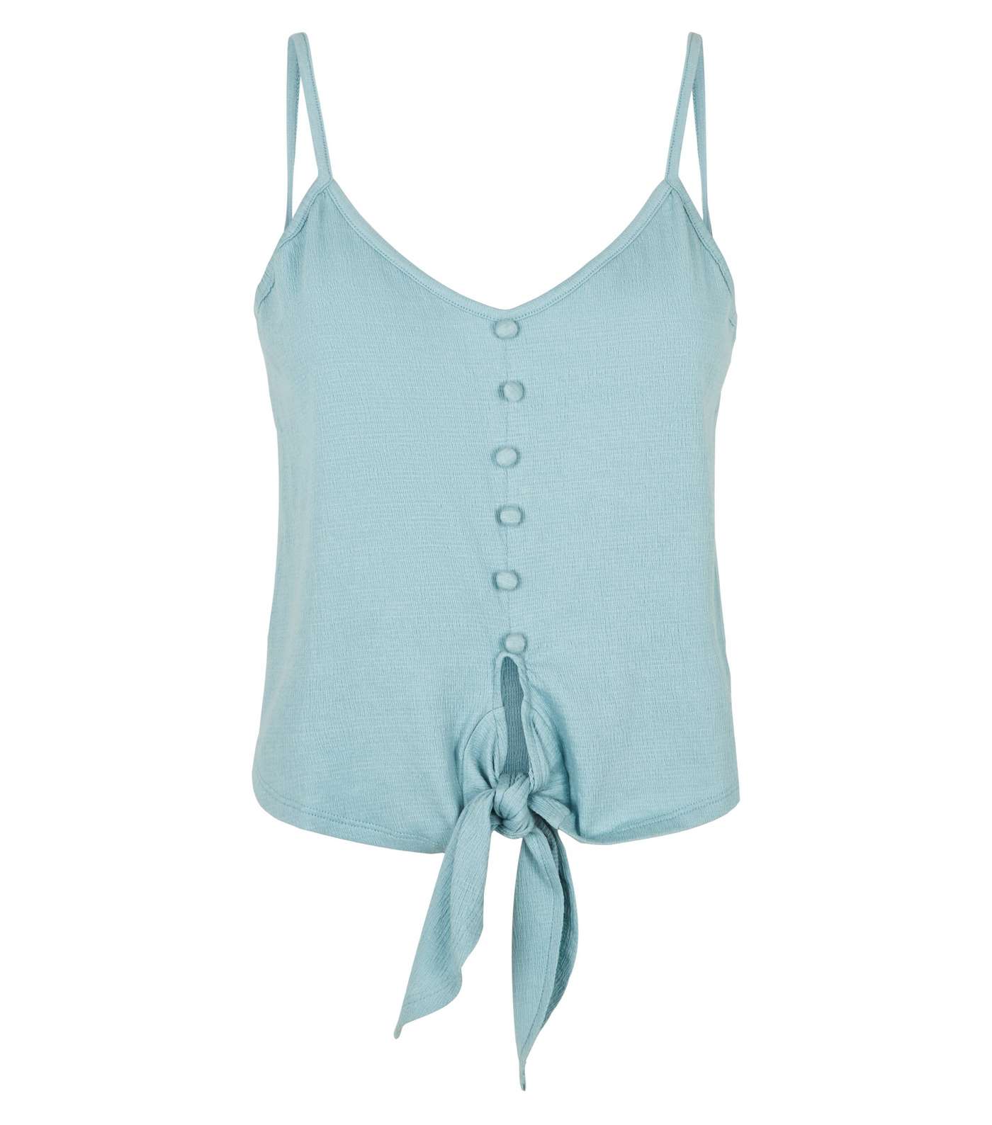 Mint Green Lightweight Button Front Tie Front Cami Image 4