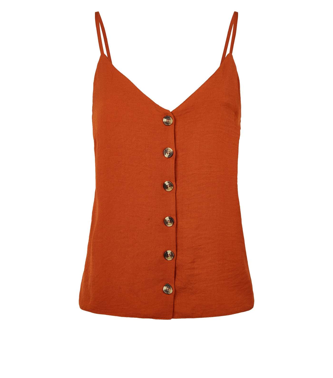 Rust Faux Horn Button Front Cami Image 4