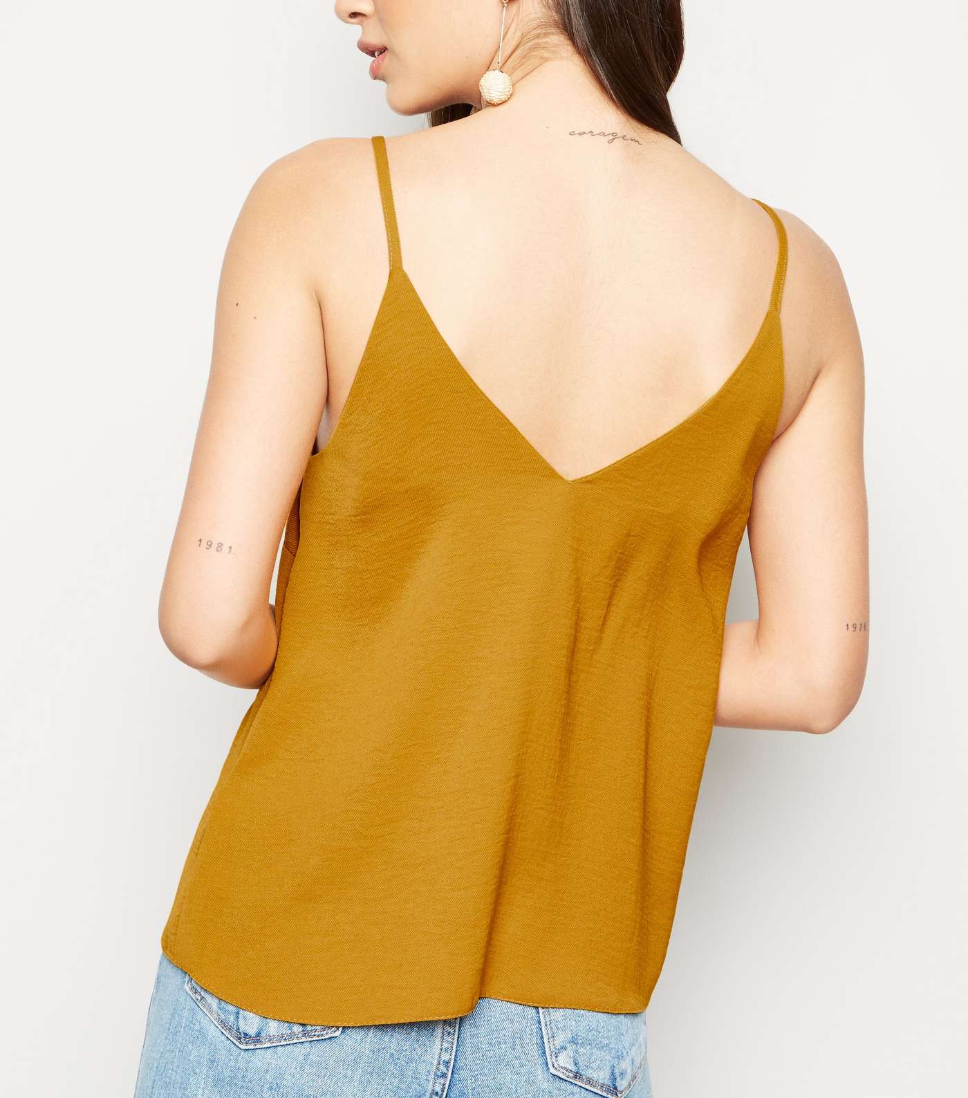 Mustard Crepe Button Front Cami Image 3