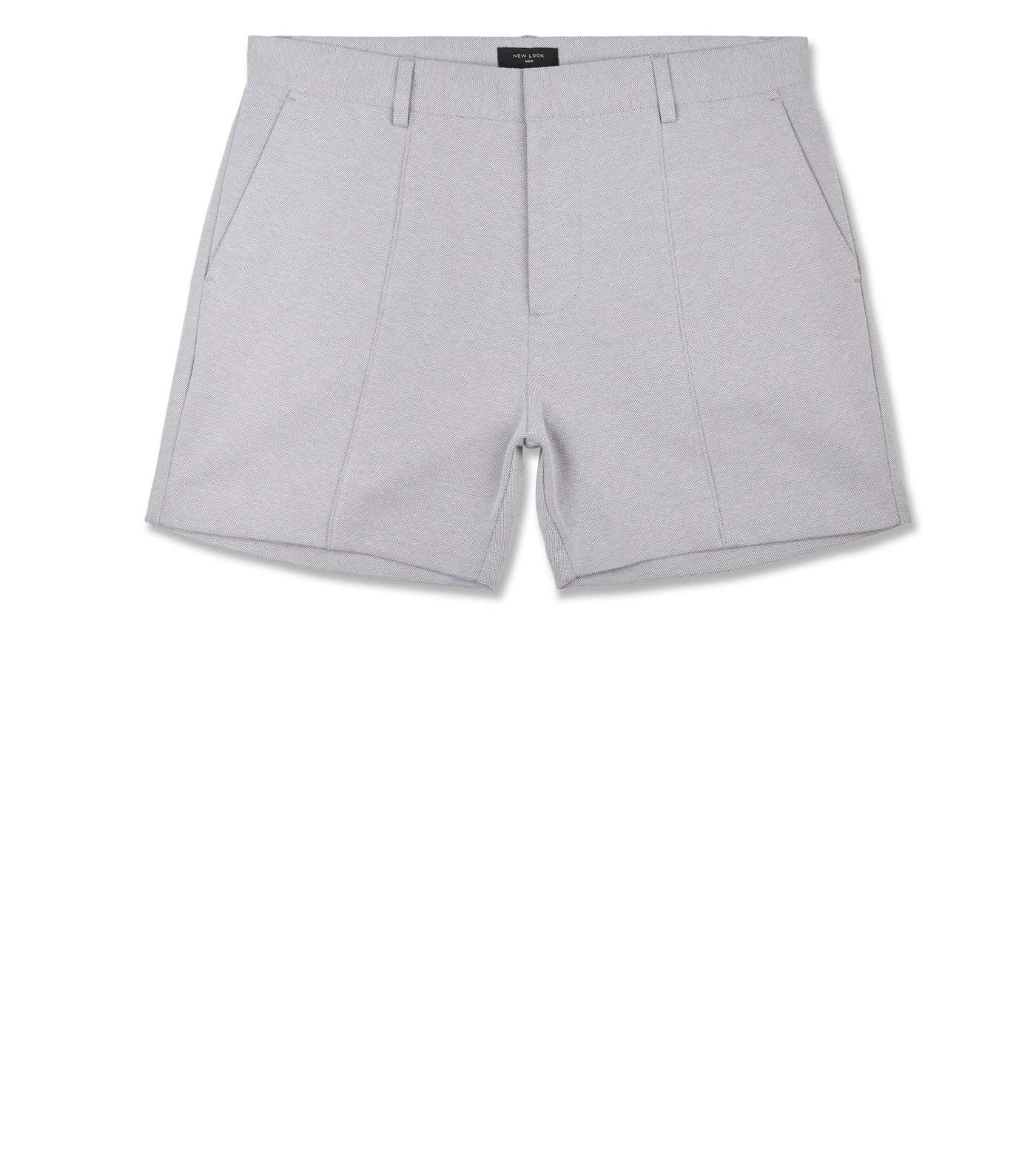 Pale Grey Pique Shorts Image 4