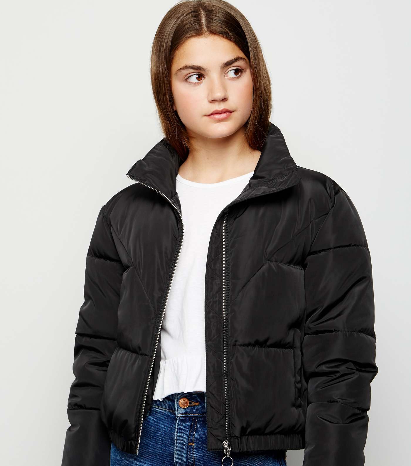 Girls Black Puffer Jacket