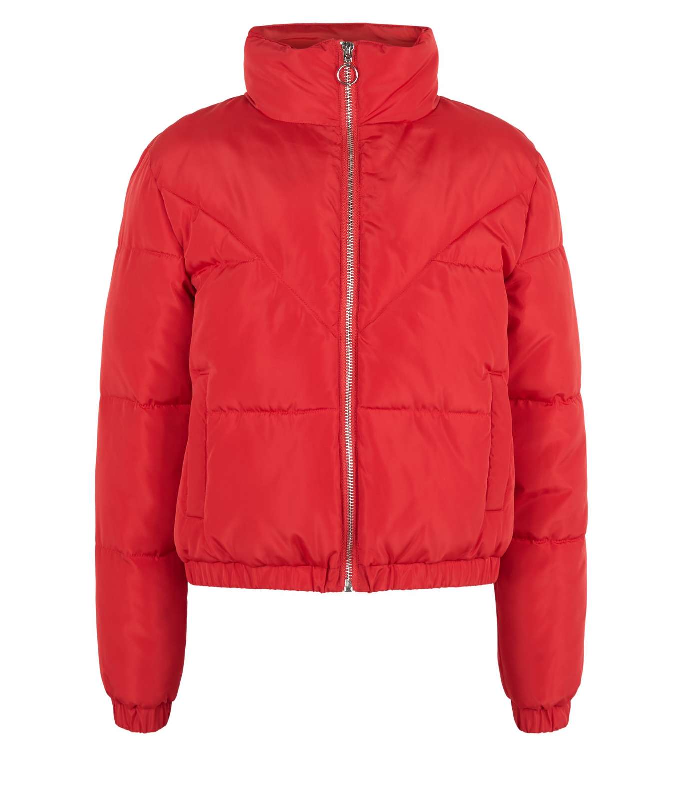 Girls Red Puffer Jacket Image 4