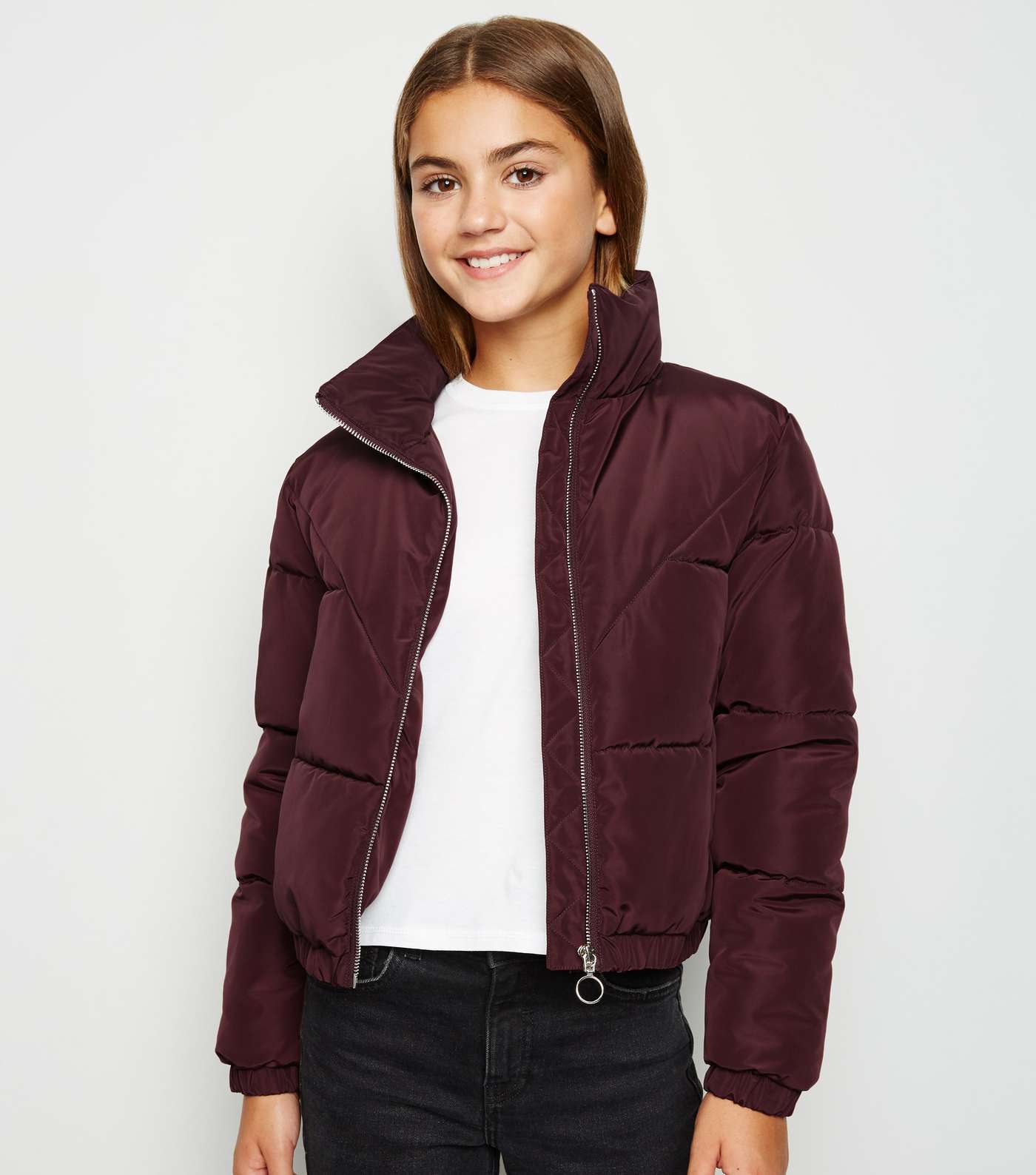 Girls Burgundy Puffer Jacket