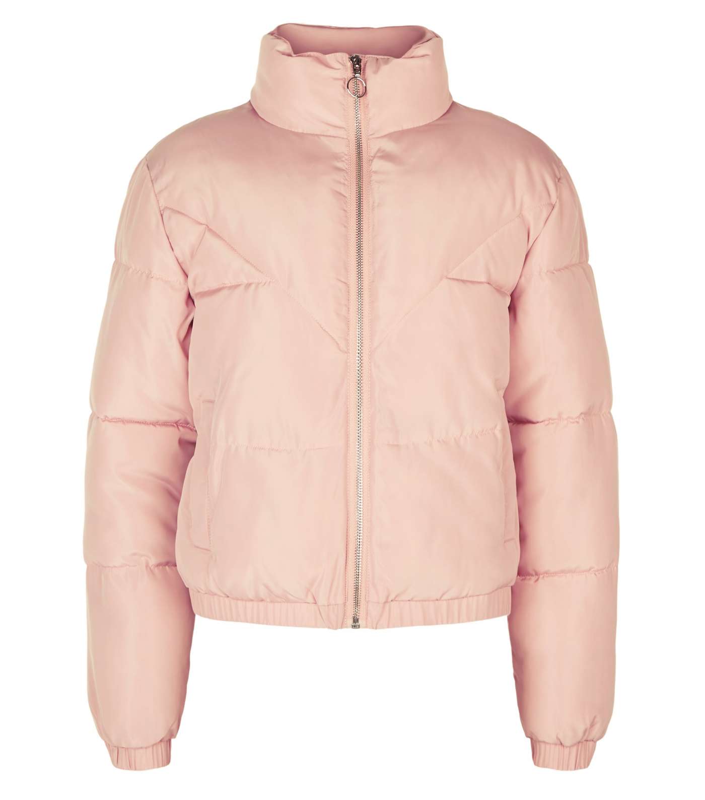 Girls Pink Puffer Jacket Image 4