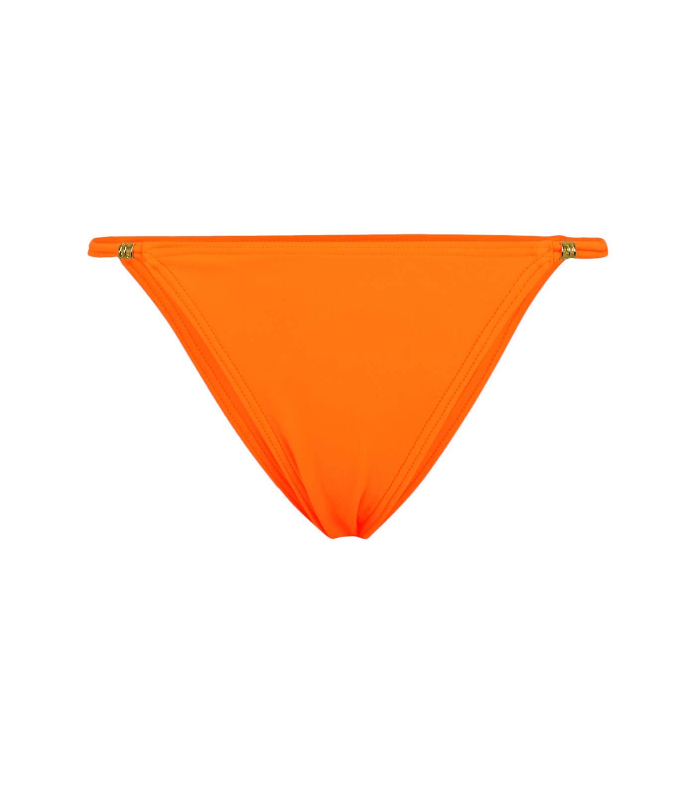 Bright Orange Neon Bead Strappy Side Bikini Bottoms Image 4