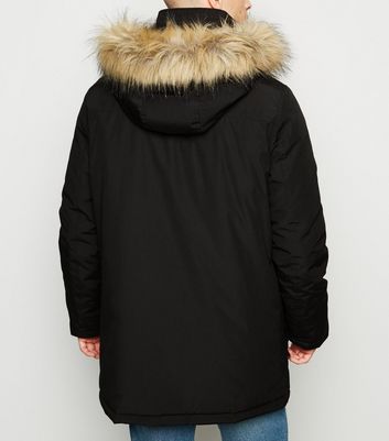 black fur trim parka