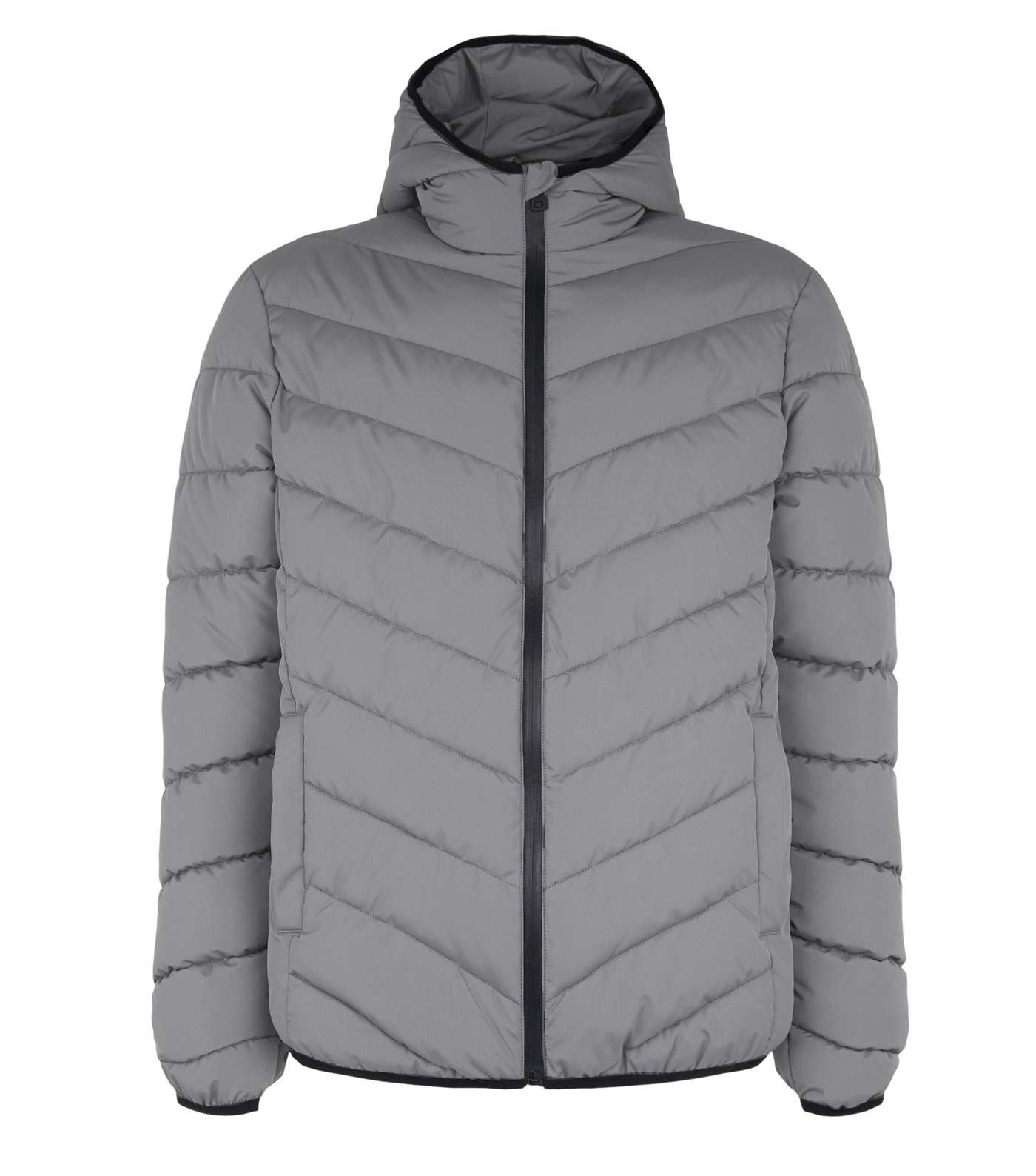 Grey Long Sleeve Puffer Jacket Image 4
