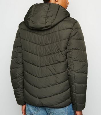 New Look Quilted Longline Puffer Coat in Green | Lyst