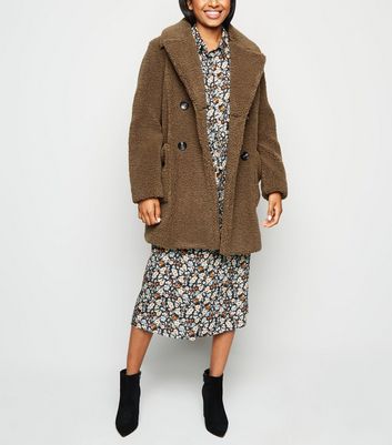 Petite Rust Teddy Coat | New Look