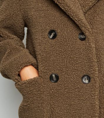 New look shop rust teddy coat