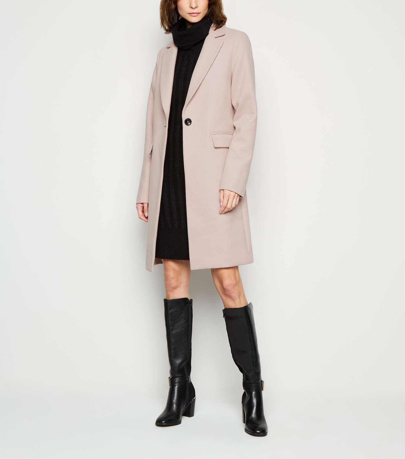 Tall Pink Brushed Longline Coat