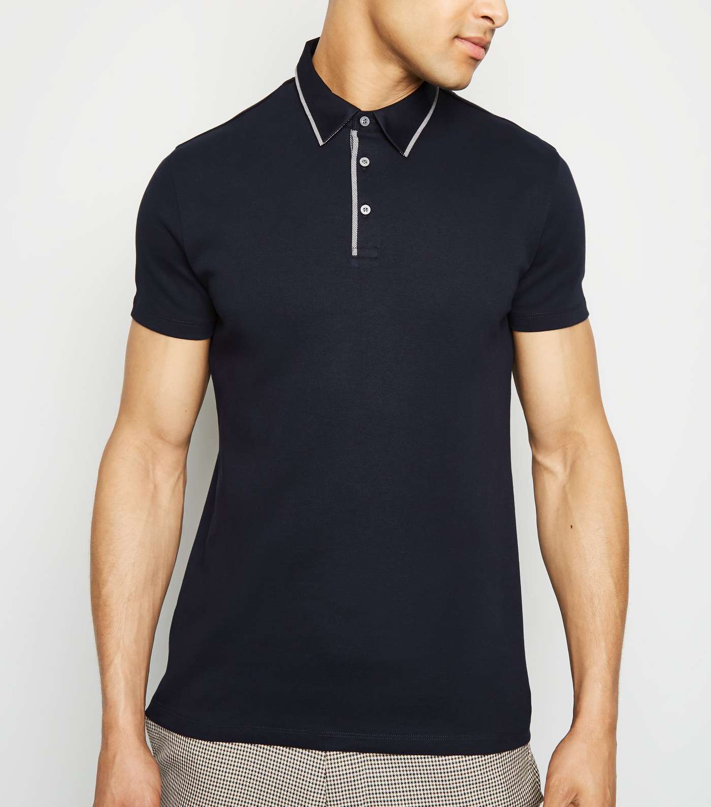 Navy Contrast Collar Polo Shirt