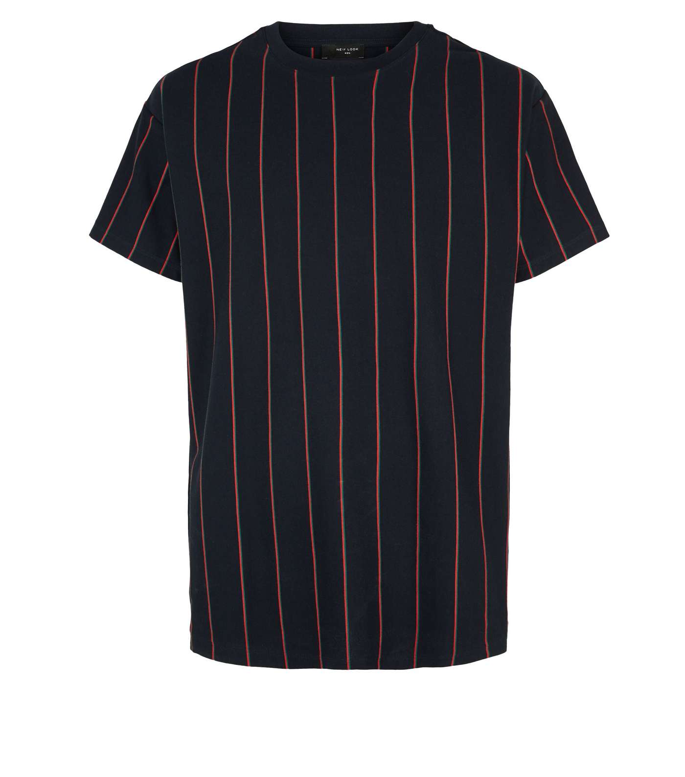 Navy Vertical Stripe Short Sleeve T-Shirt Image 4