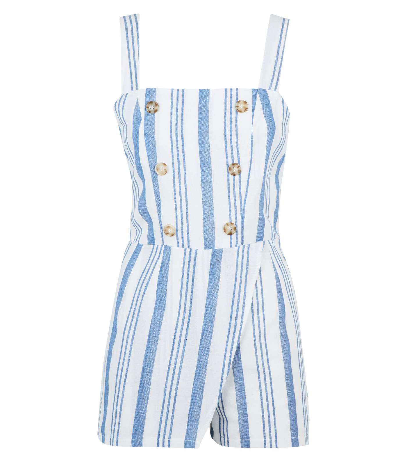 Cameo Rose White Stripe Button Front Playsuit Image 4