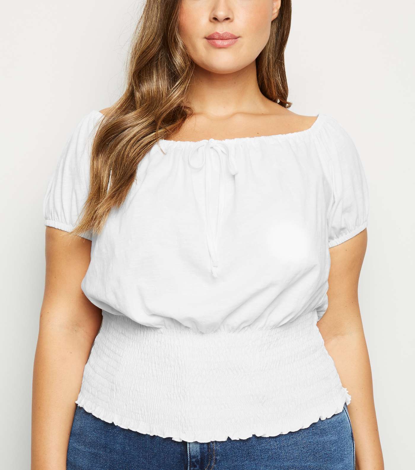 Curves White Milkmaid Top
