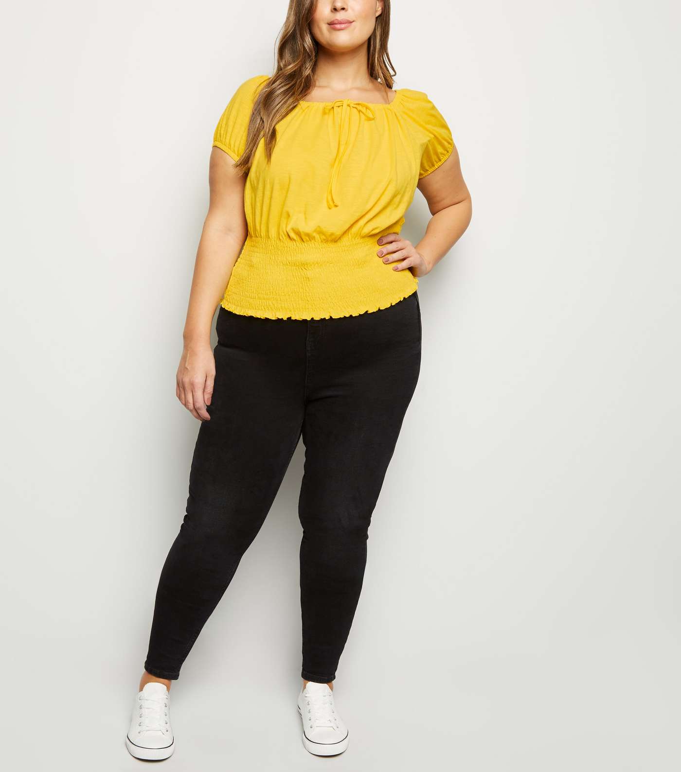 Curves Yellow Milkmaid Top Image 2