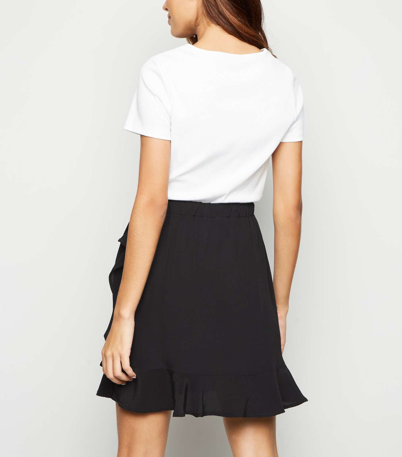 Black Ruffle Wrap Mini Skirt  Image 5