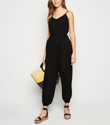 strappy black jumpsuit