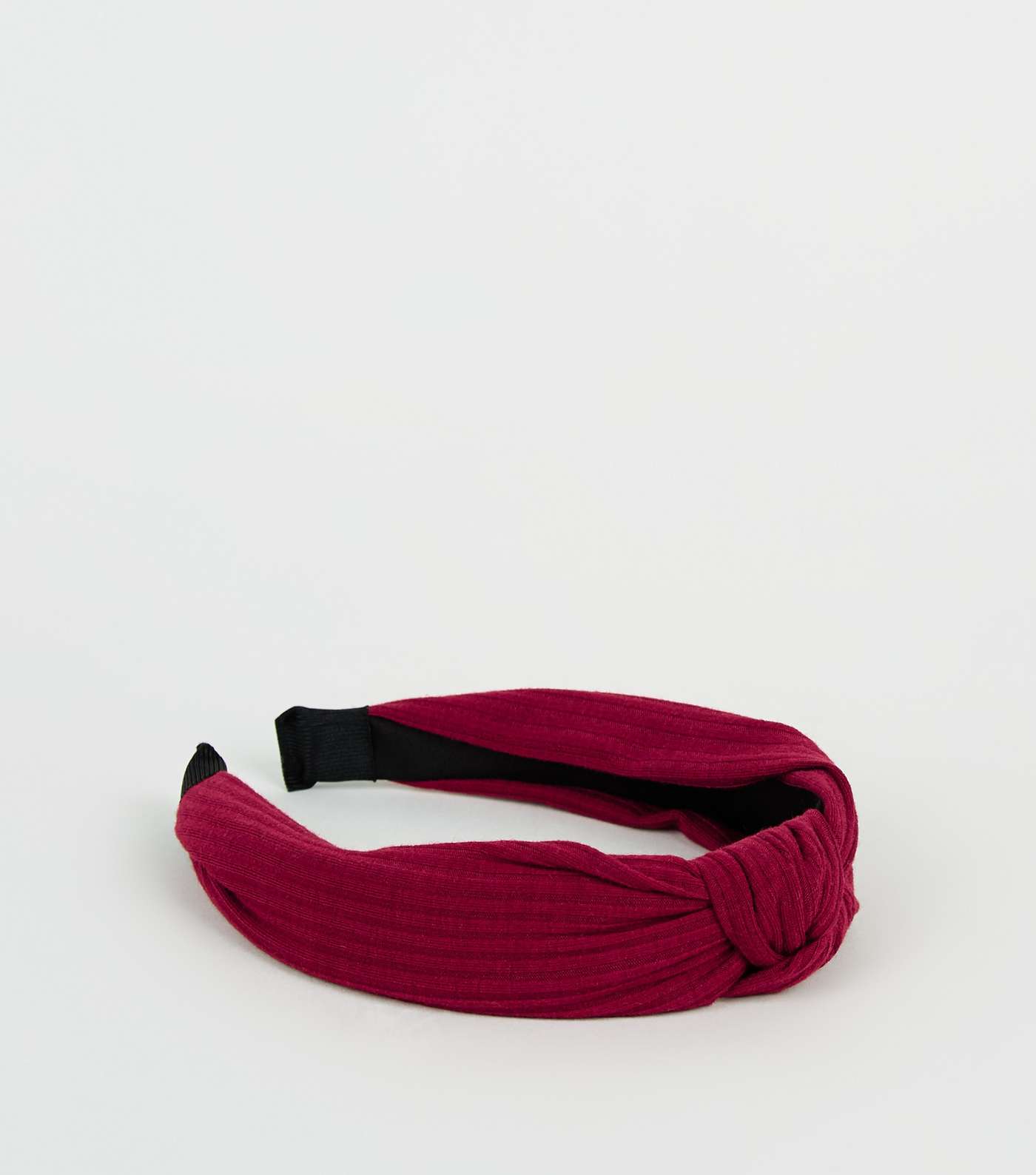 Red Ribbed Knot Top Headband