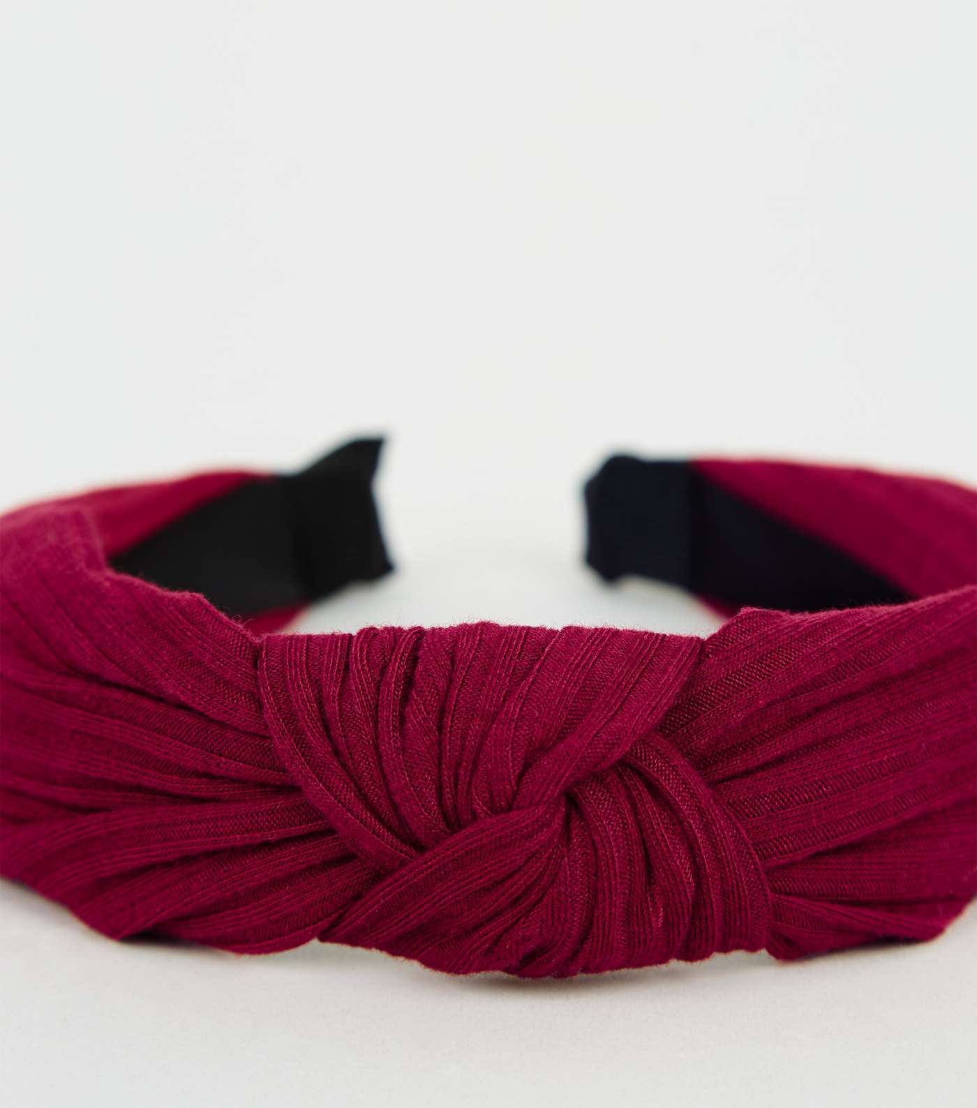 Red Ribbed Knot Top Headband Image 3