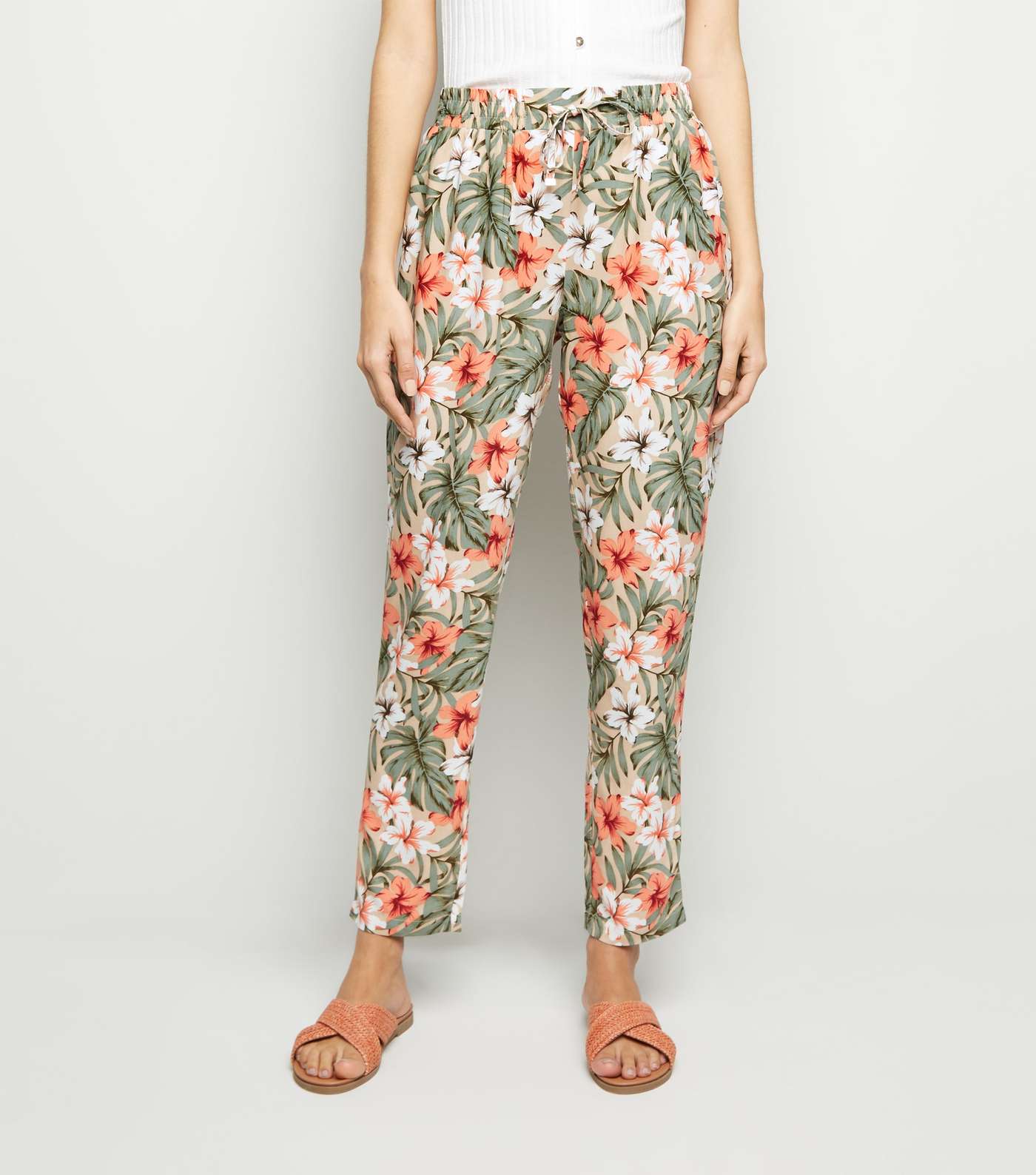 Green Tropical Floral Joggers Image 2